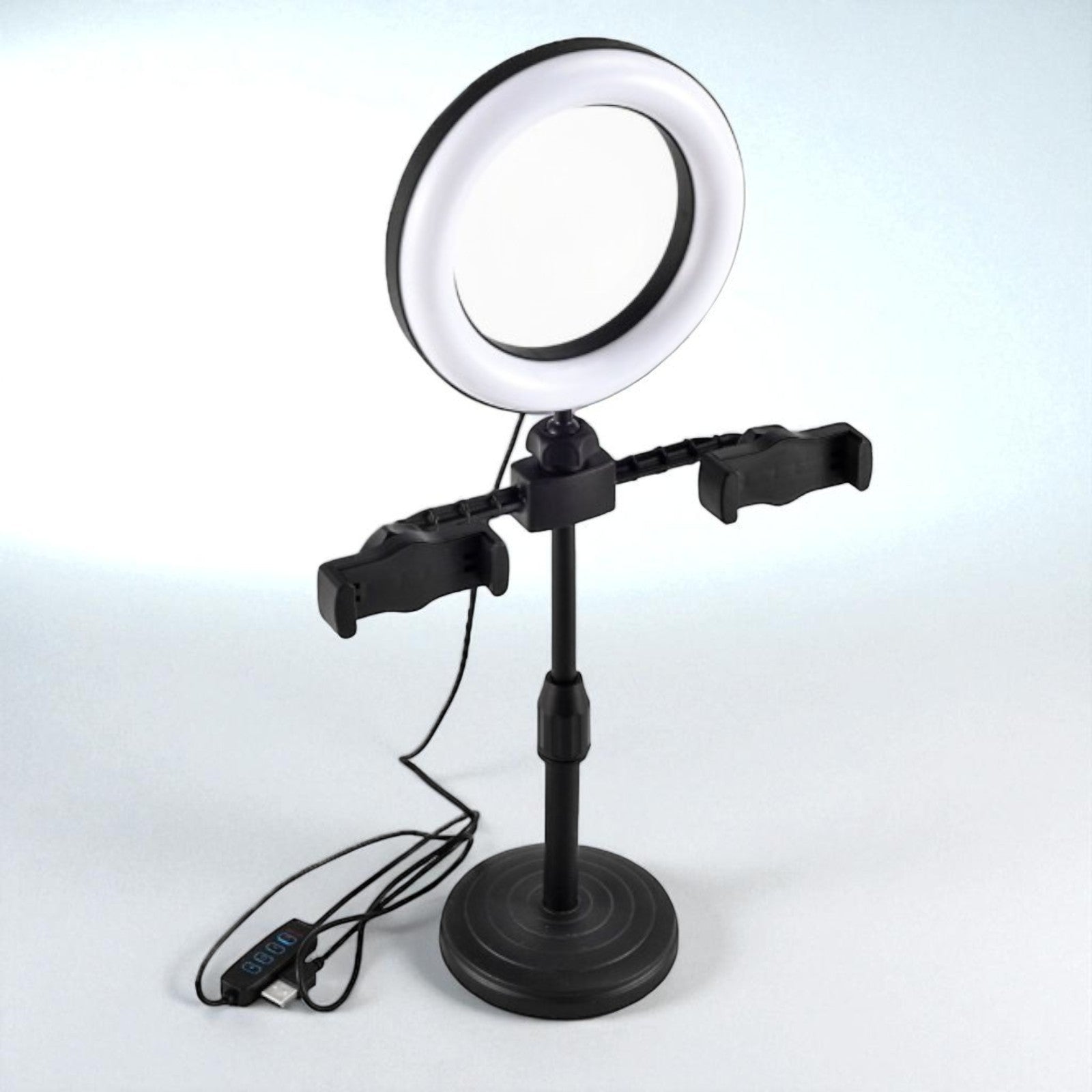 ARO LUZ LED CON SOPORTE PARA DOS CELUS