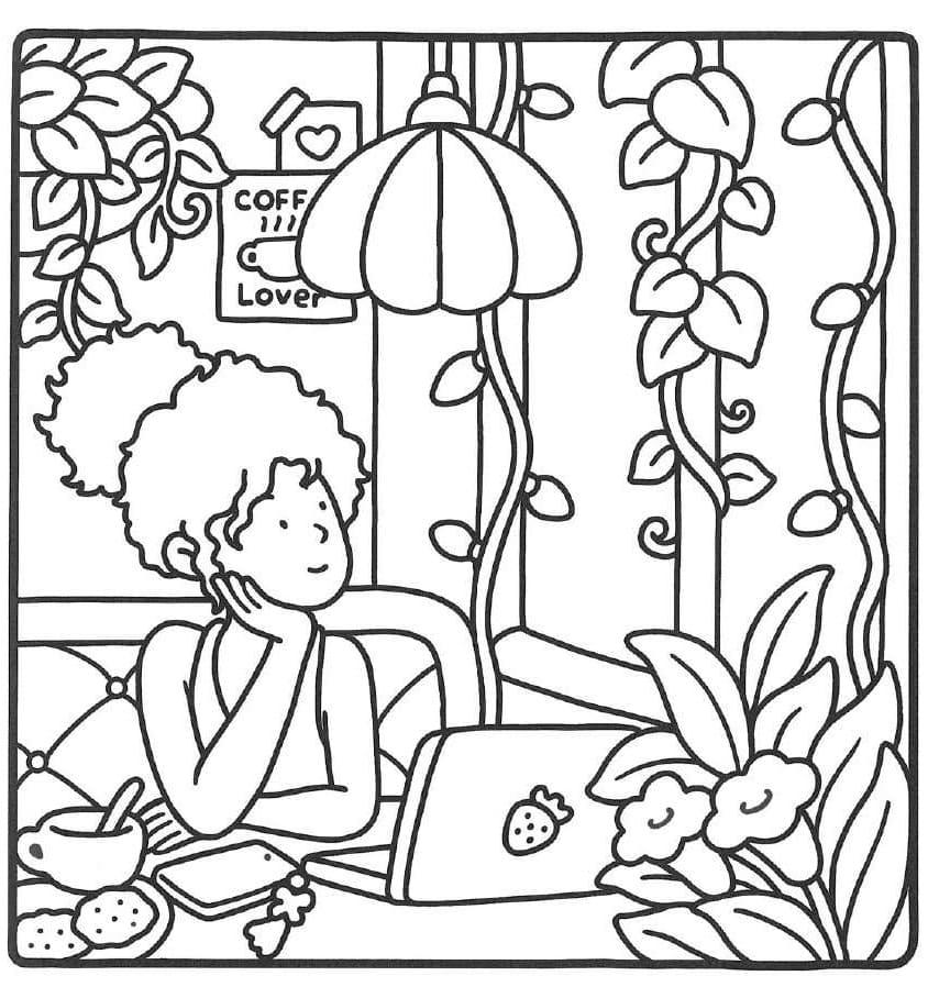 Libro para Colorear Girl Moments – Cute & Comfy Coloring Book