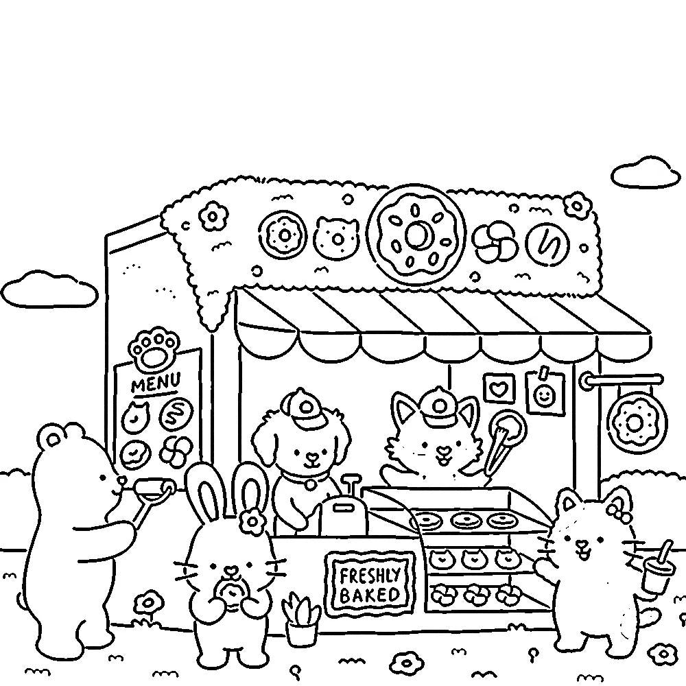 Libro para Colorear Fuzzy Friends – Super Cute Coloring Book