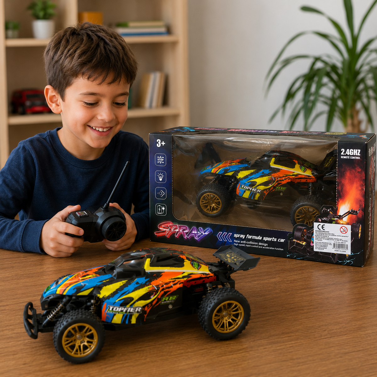 Auto Deportivo a Control Remoto 2.4 GHz – Tira vapor