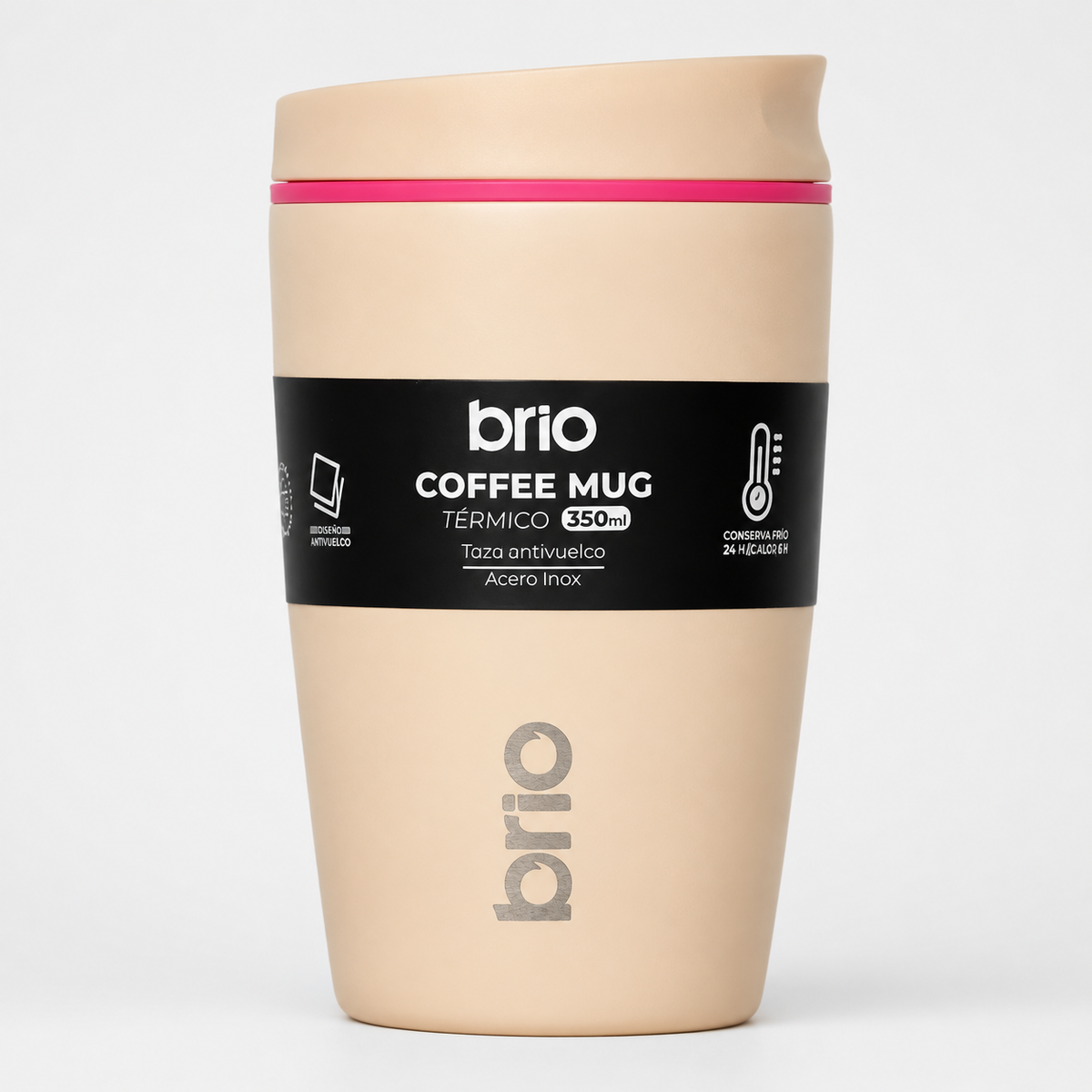 Vaso Termico brio Cafe Jarra Mug 350ml Acero Inoxidable