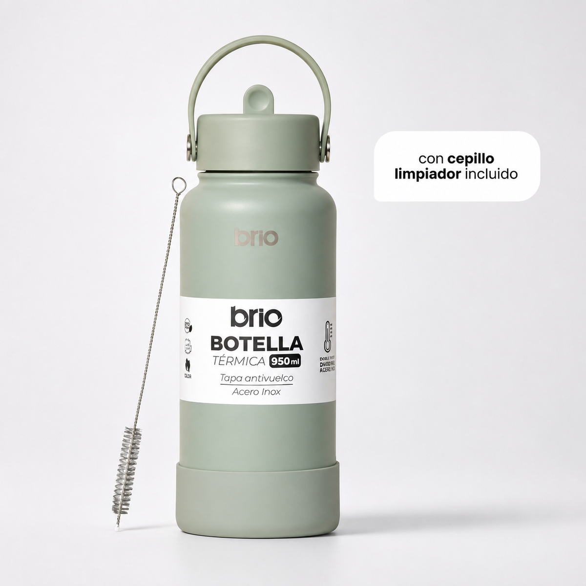Botella Térmica brio 950ml Acero Inox