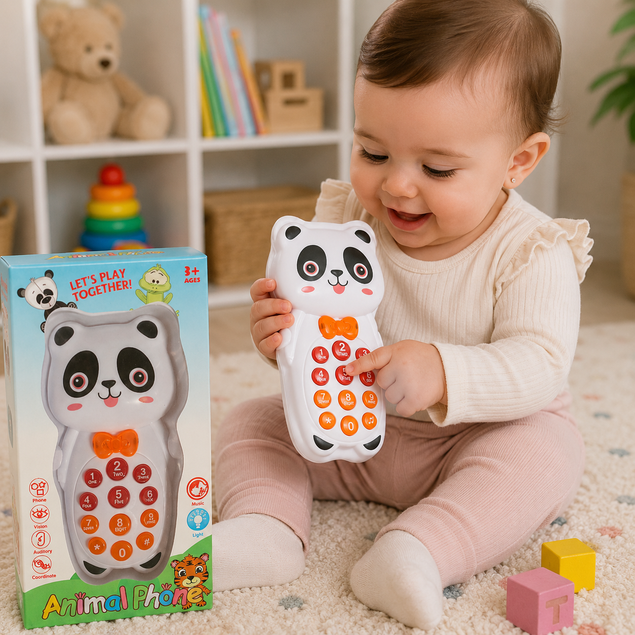 Teléfono Musical Animal Panda con Luces y Sonidos