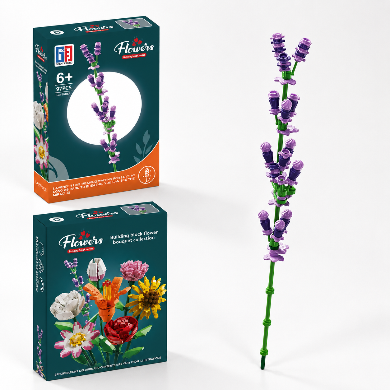 Flor para Armar con Bloques – Colección Flowers con Luces LED