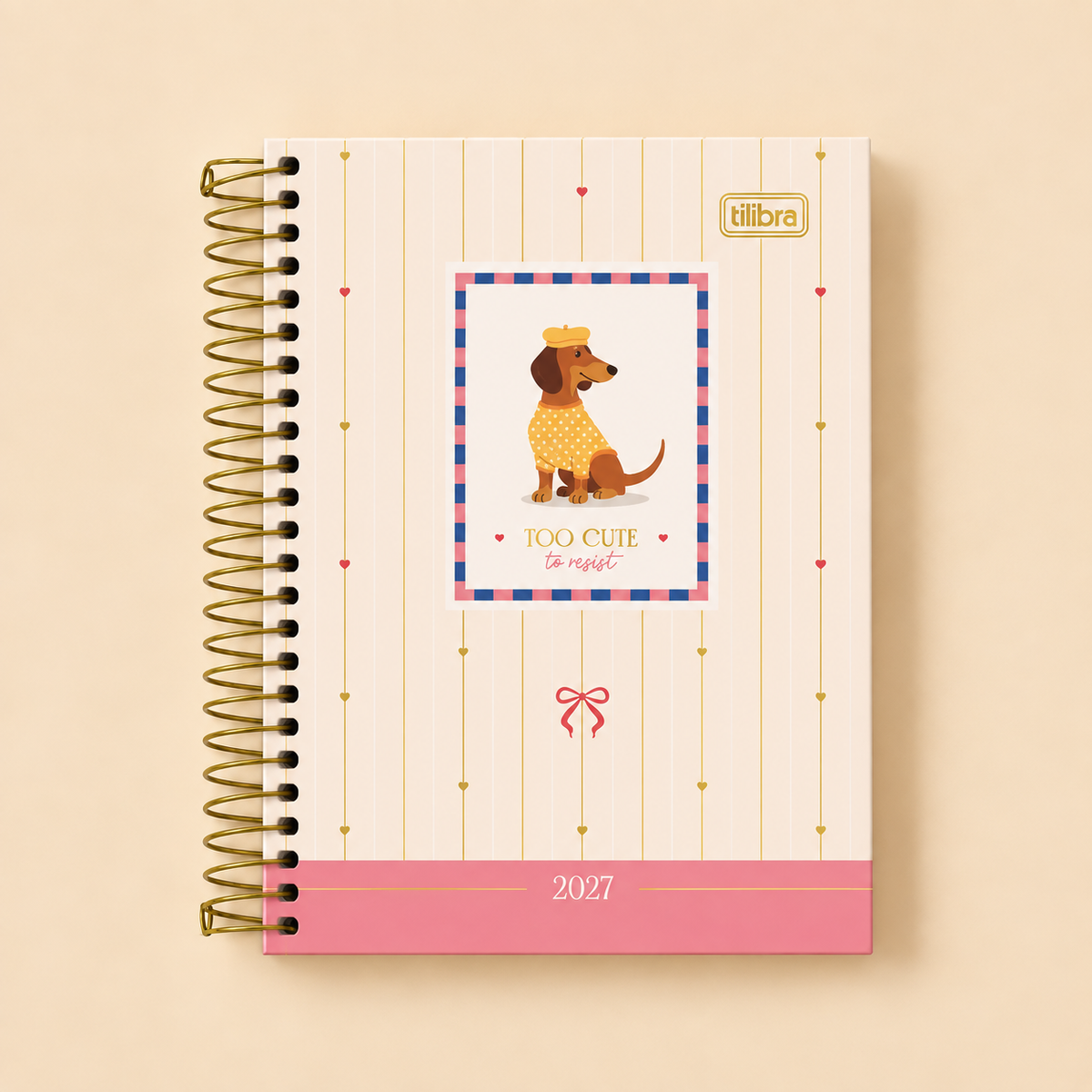 Agenda Tilibra Brownie 2027 diaria con espiral
