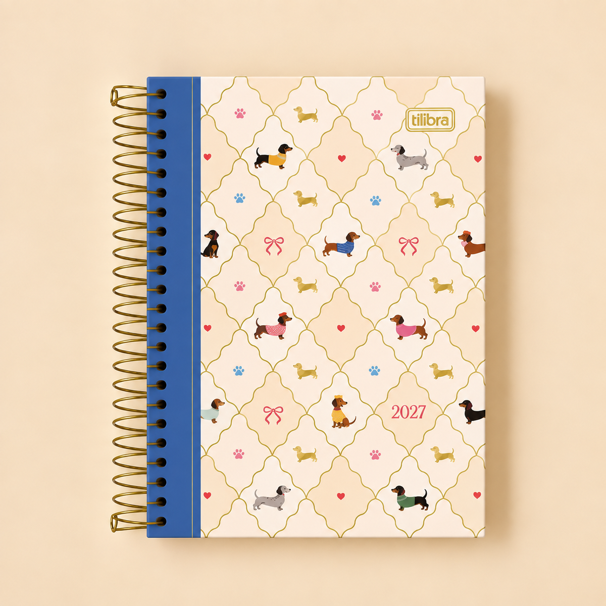 Agenda Tilibra Brownie 2027 diaria con espiral