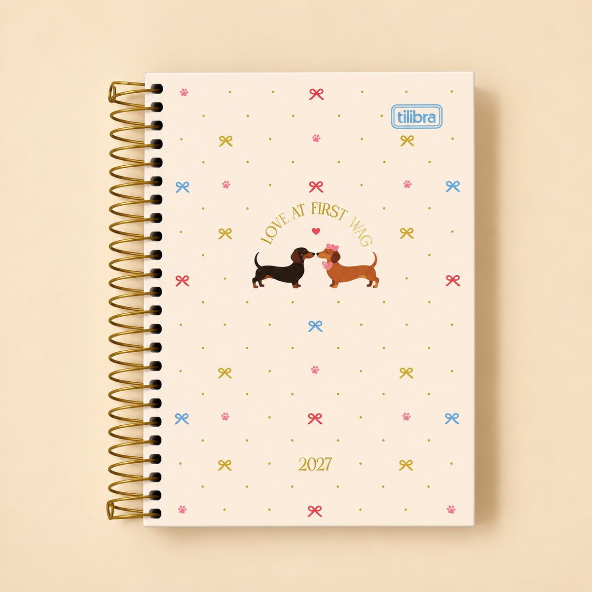 Agenda Tilibra Brownie 2027 diaria con espiral
