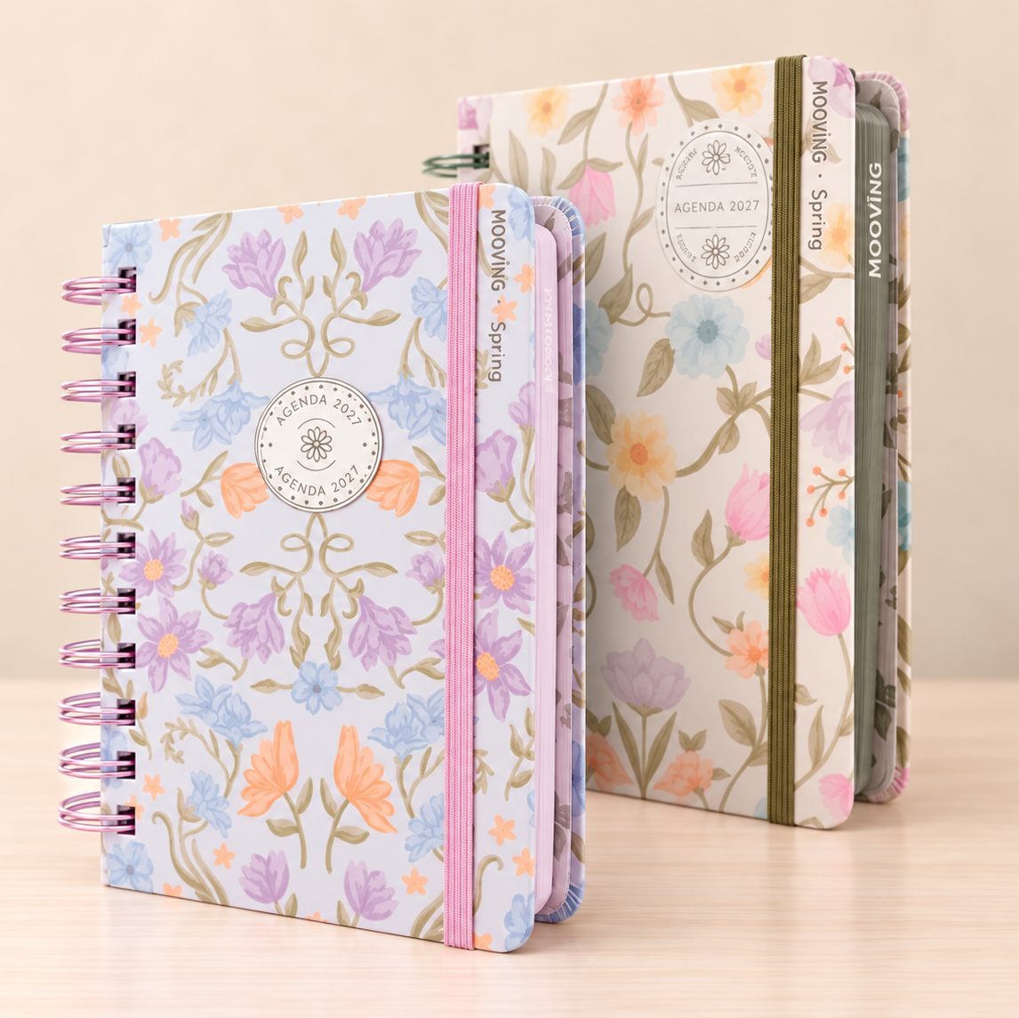 Agenda Mooving Spring 2027 diaria con espiral