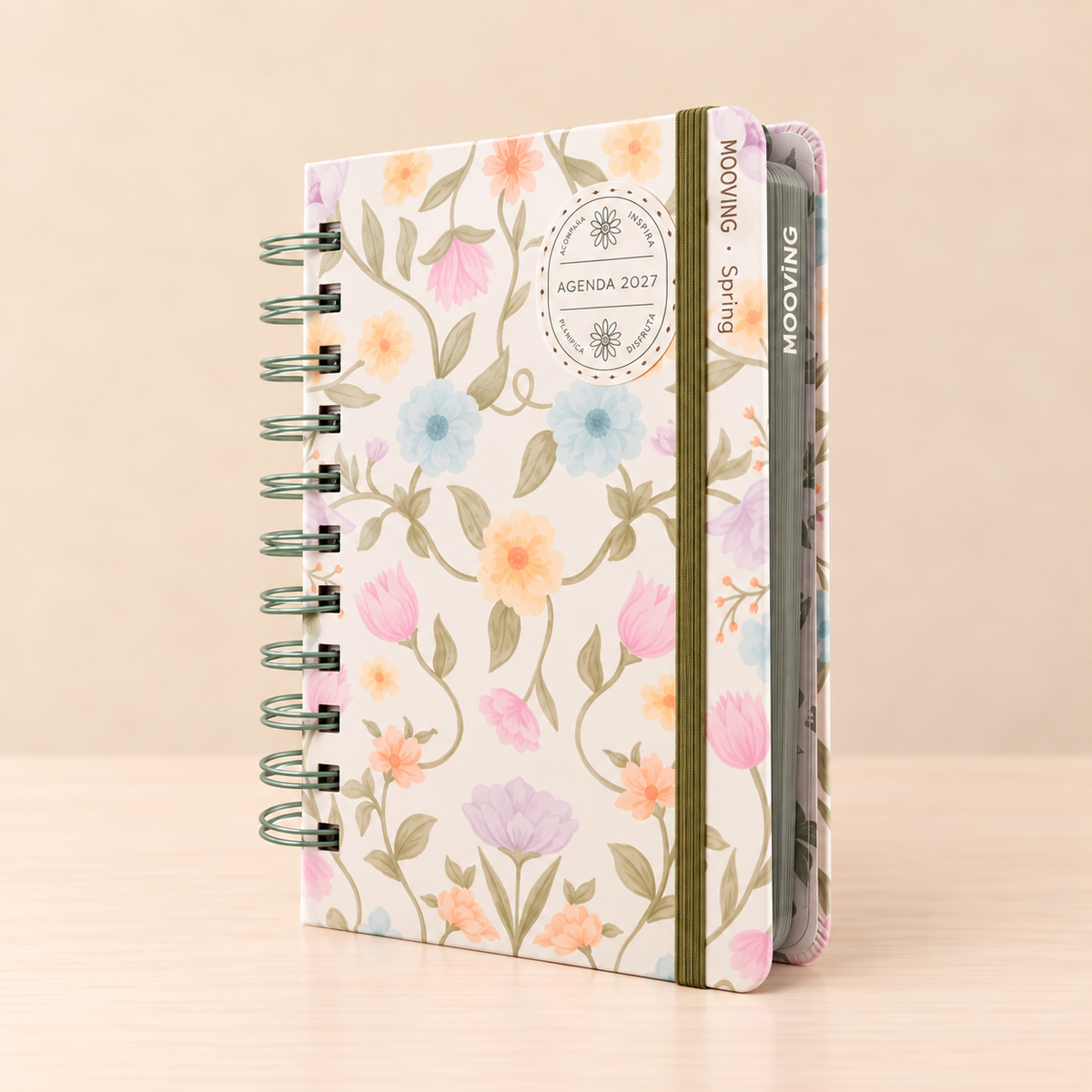Agenda Mooving Spring 2027 diaria con espiral
