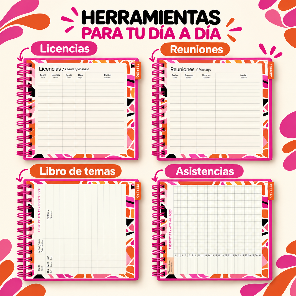 Agenda DOCENTE 2027 - DIA x HOJA- 17 x 21