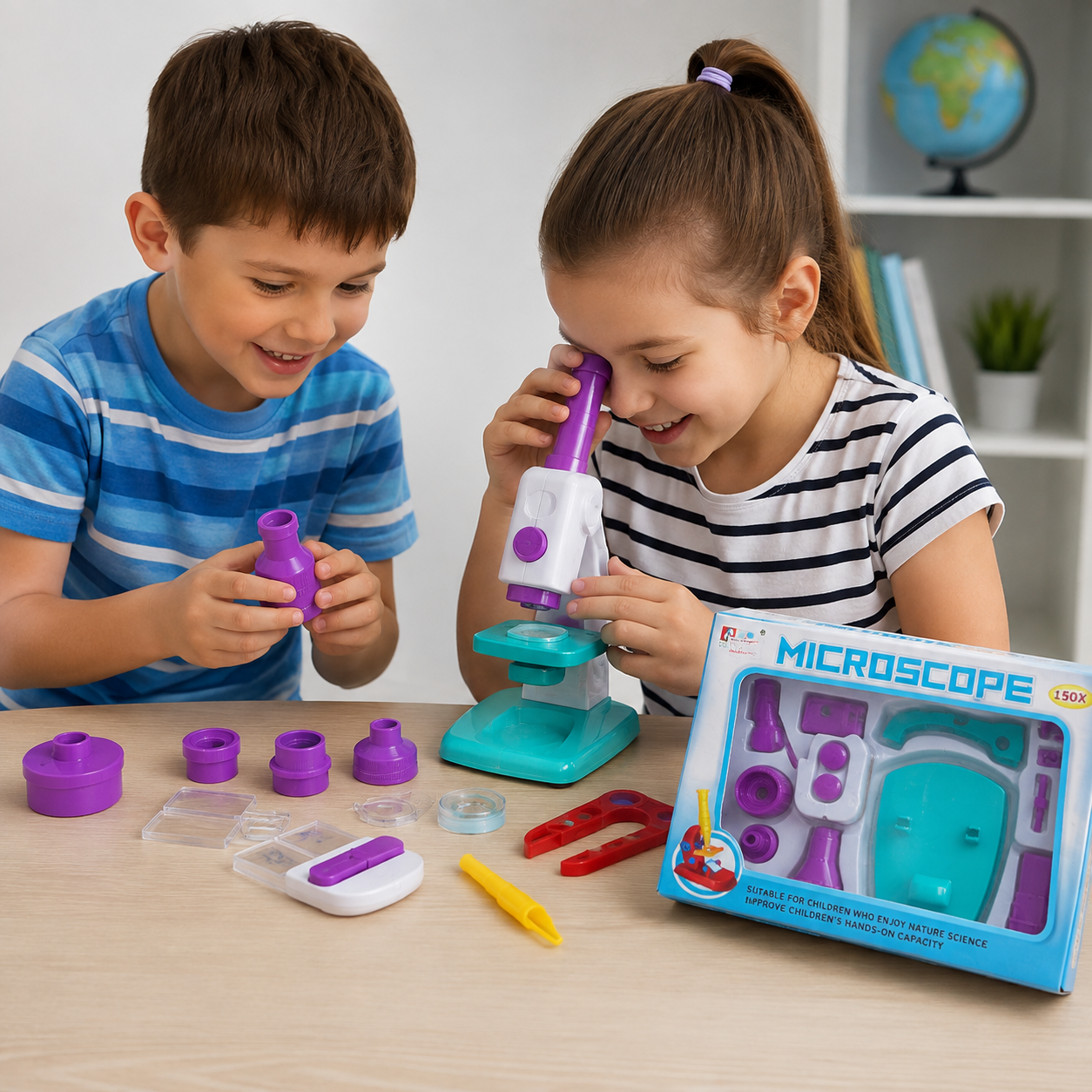 Microscopio Infantil 150X – Kit Educativo de Ciencia para Niños