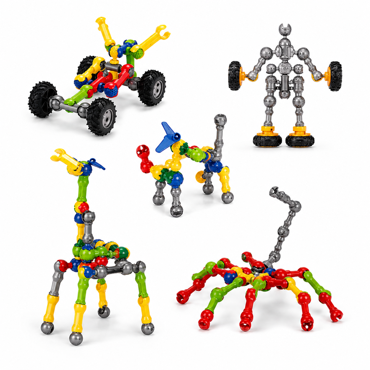 Set de Construcción Creativa 3D – Crea Vehículos, Robots y Figuras