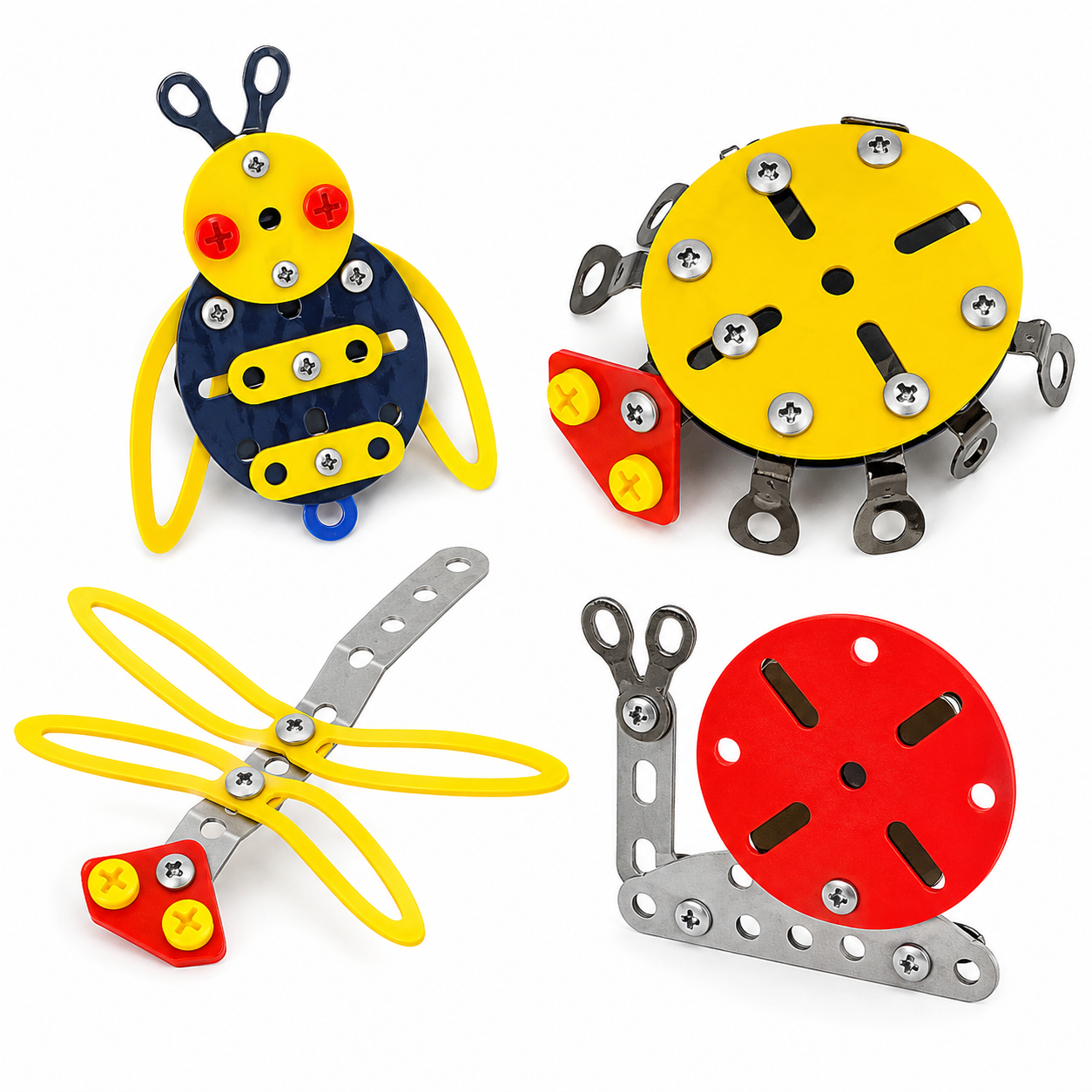Set de Construcción Metálico 4 en 1 – Insectos 90 Piezas
