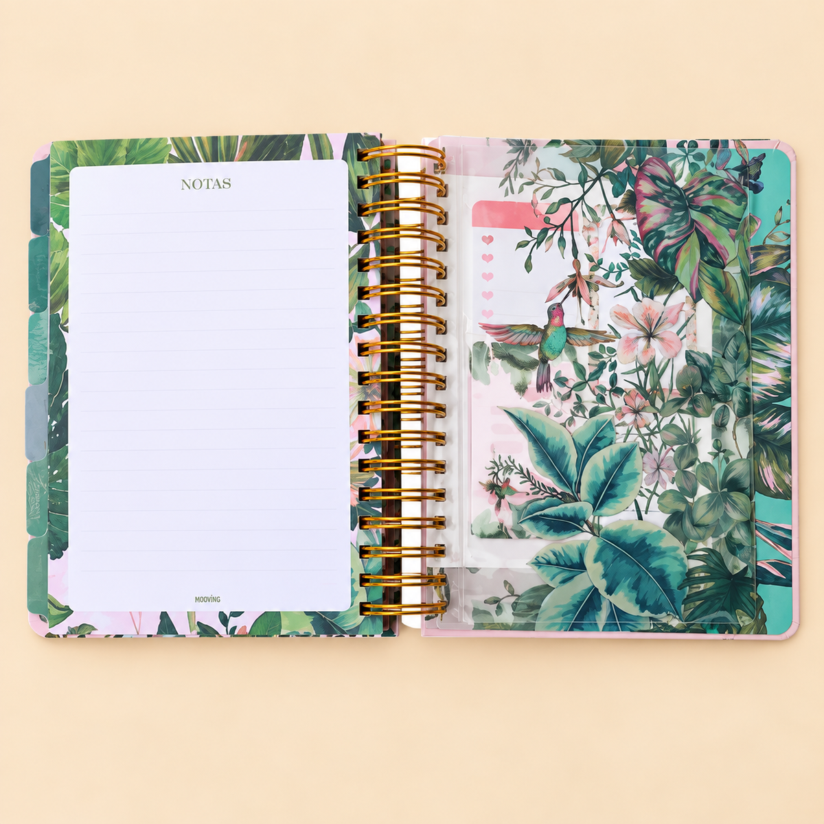 Agenda Mooving Floral 2027 diaria con espiral