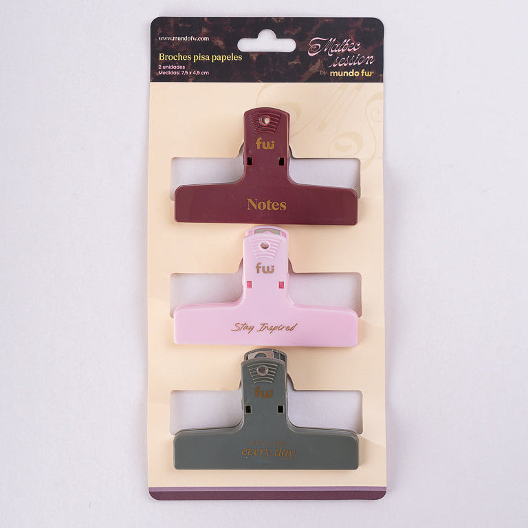 Broches Pisa Papeles x3 Malbec - FW