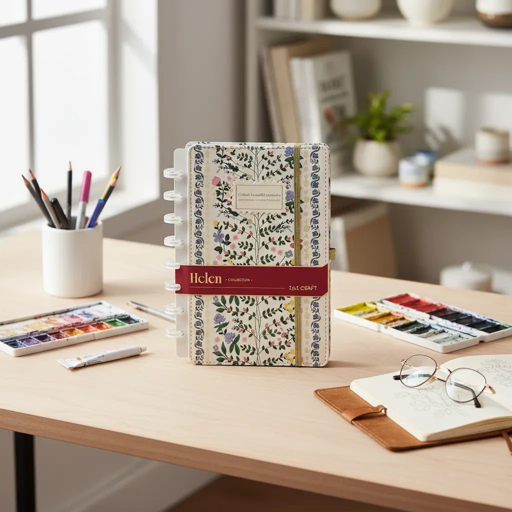 Cuaderno A5 Con Discos Colección Helen Ibi Craft