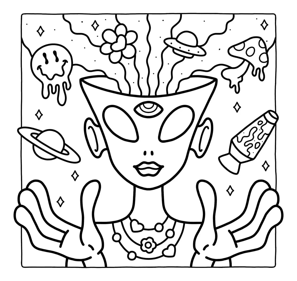Trippy & Groovy: Libro Para Colorear Psicodélico