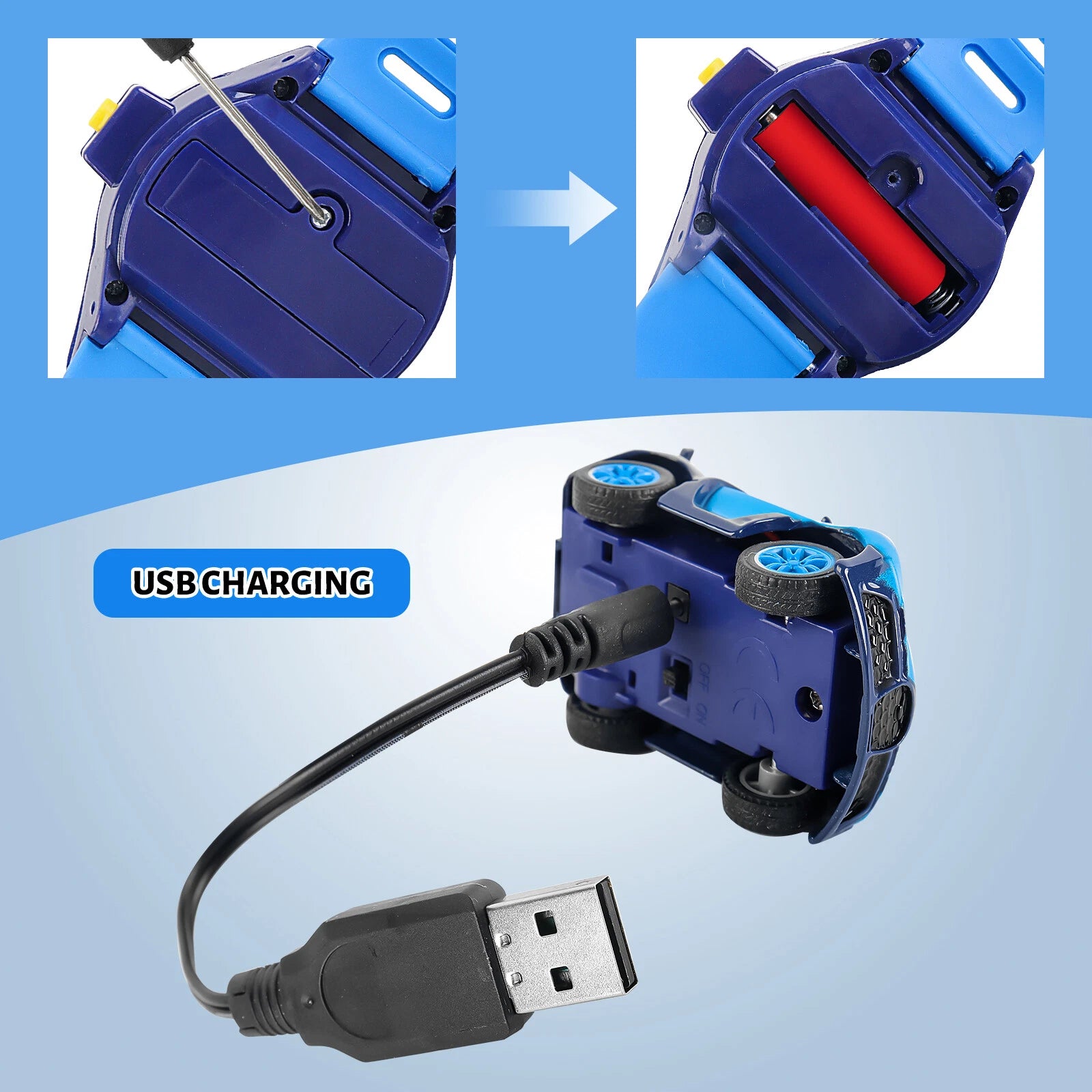 Auto a Control Remoto con Reloj por Gestos Recargable USB
