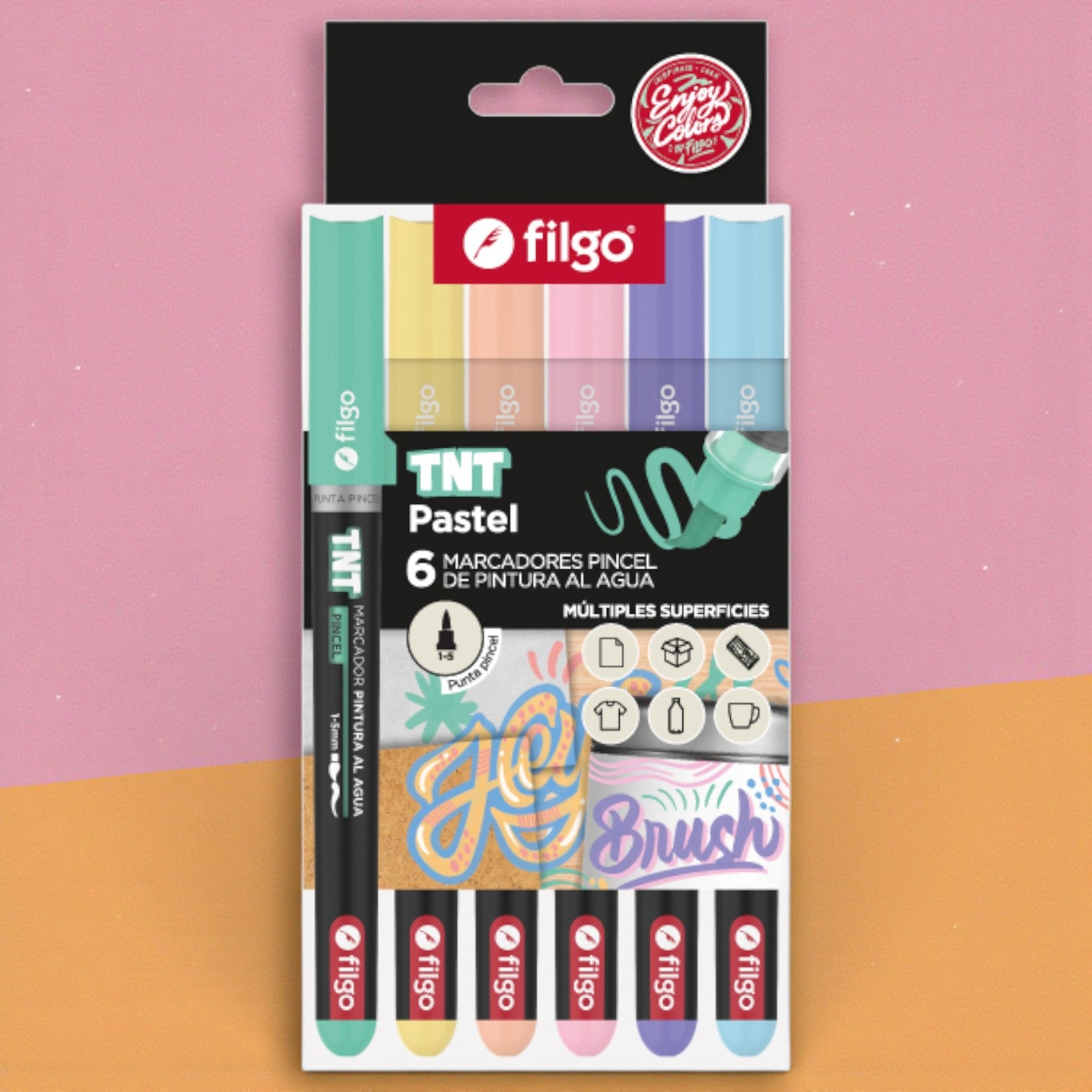 Marcador TNT Punta Pincel Pastel