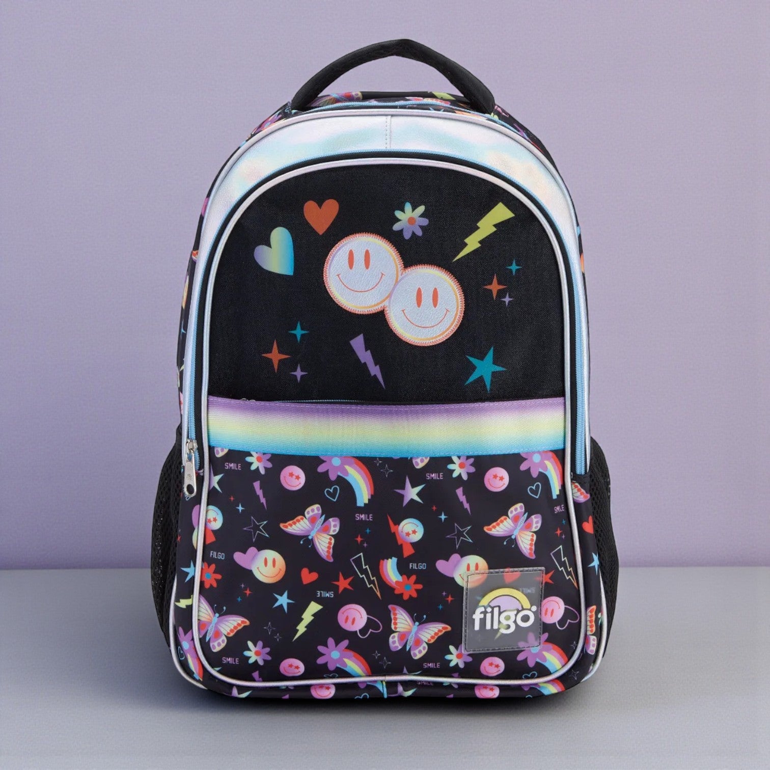 Mochila Escolar Filgo Starpak 18 Diseño Emoji Color Negro