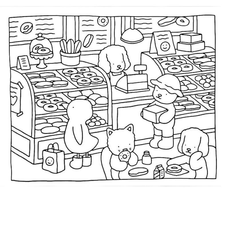 Libro para Colorear Fuzzy Friends – Super Cute Coloring Book