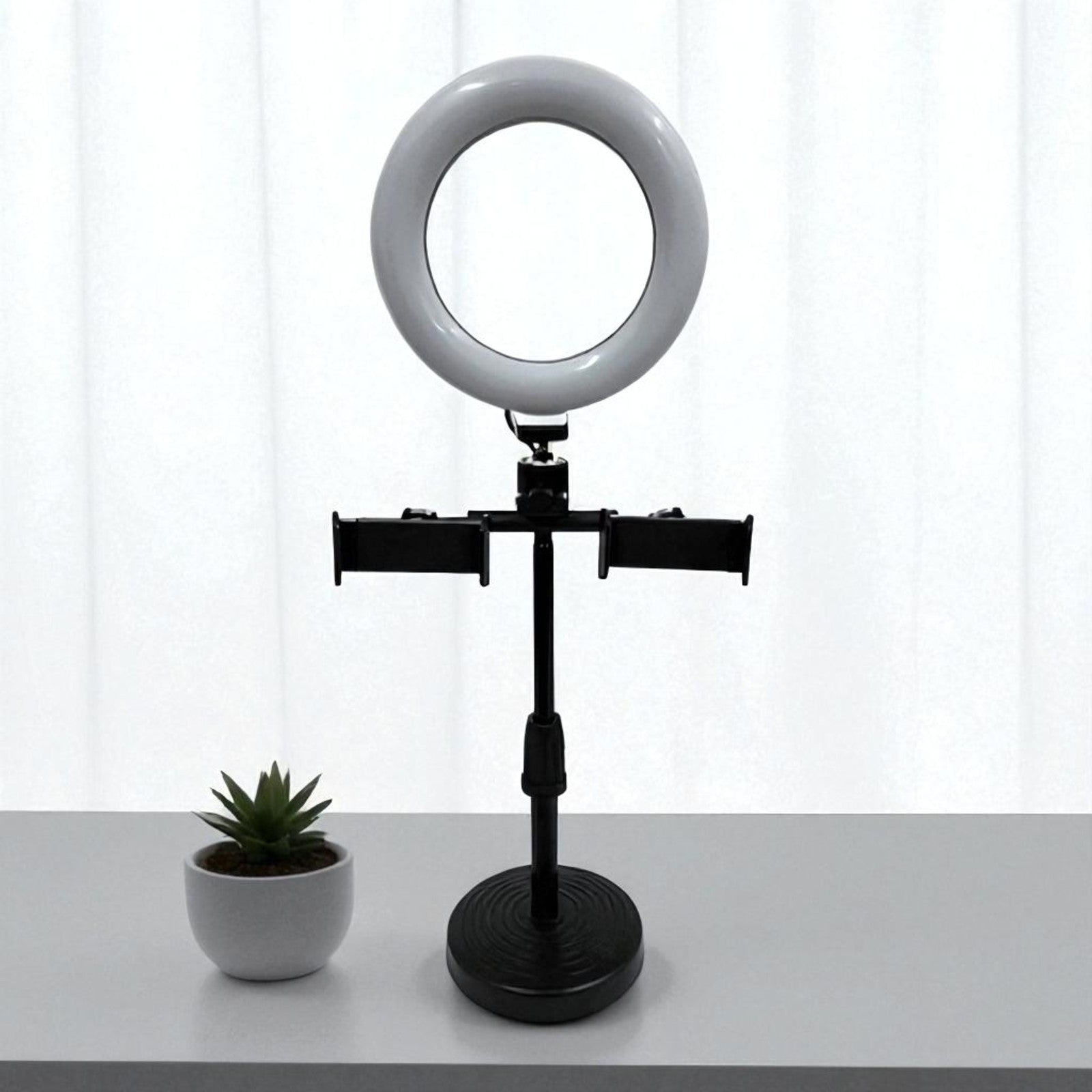 ARO LUZ LED CON SOPORTE PARA DOS CELUS