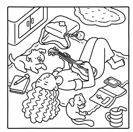 Libro para Colorear Cozy Times – Cute & Easy Coloring Book