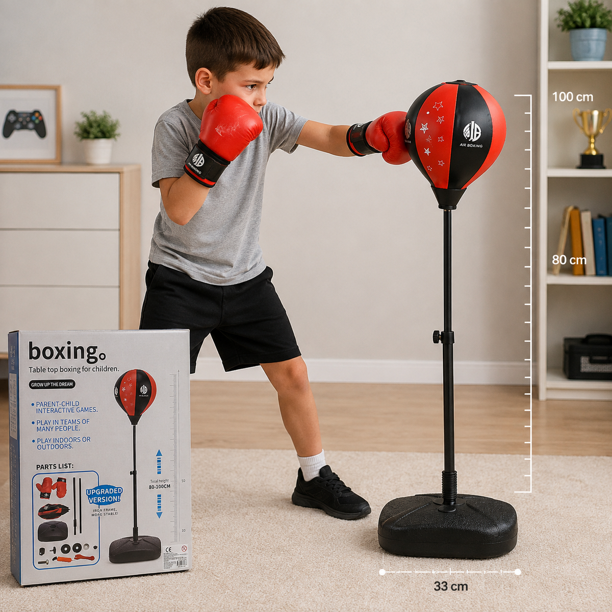Set de Boxeo Infantil con Altura Regulable