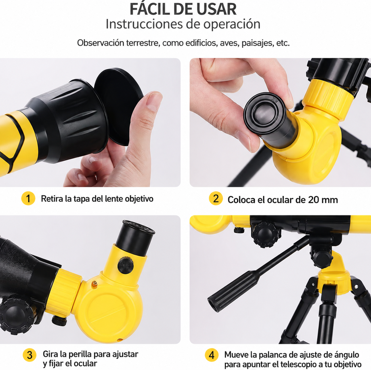 Telescopio Infantil con Trípode Ajustable