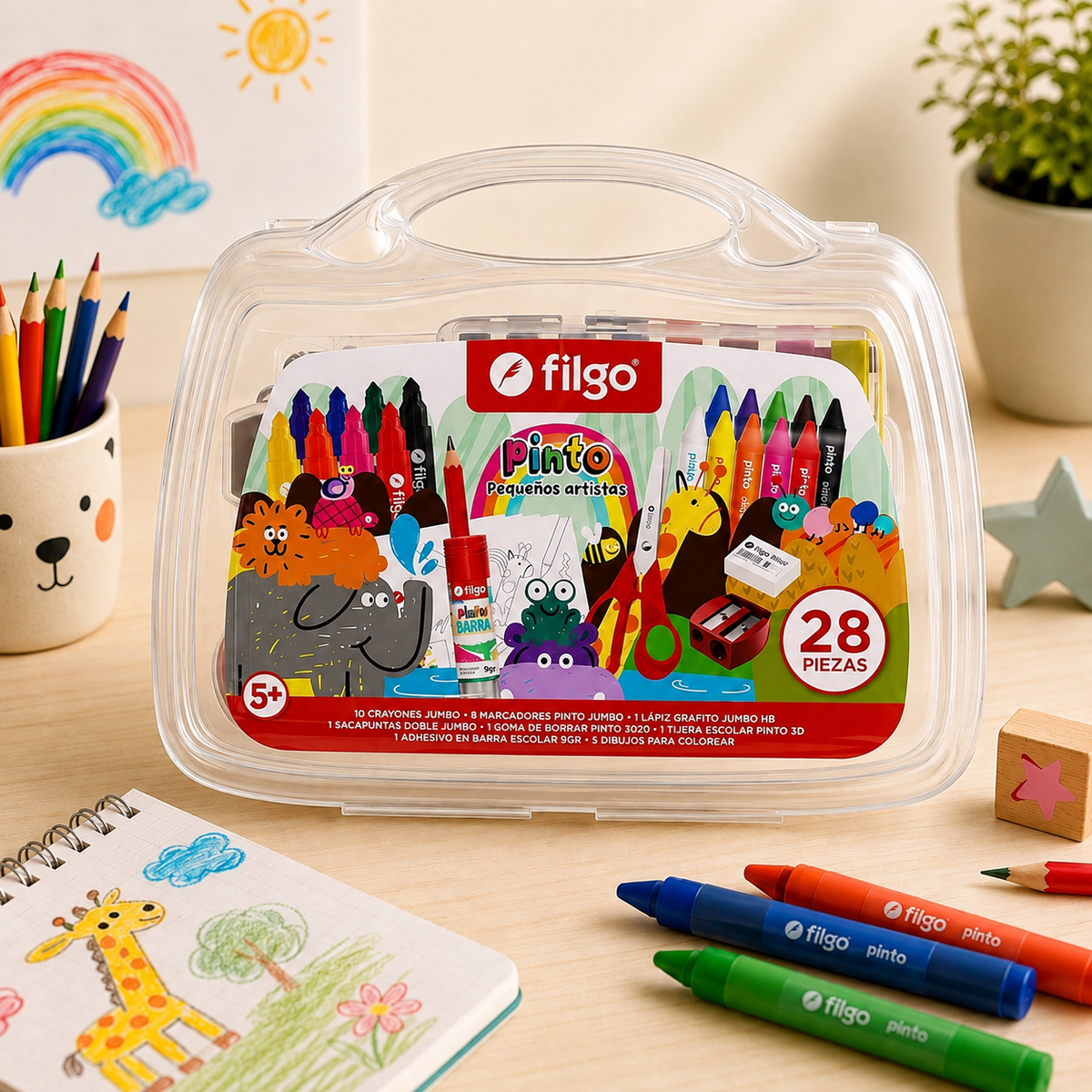 Valija Escolar Filgo Pinto 28 Piezas