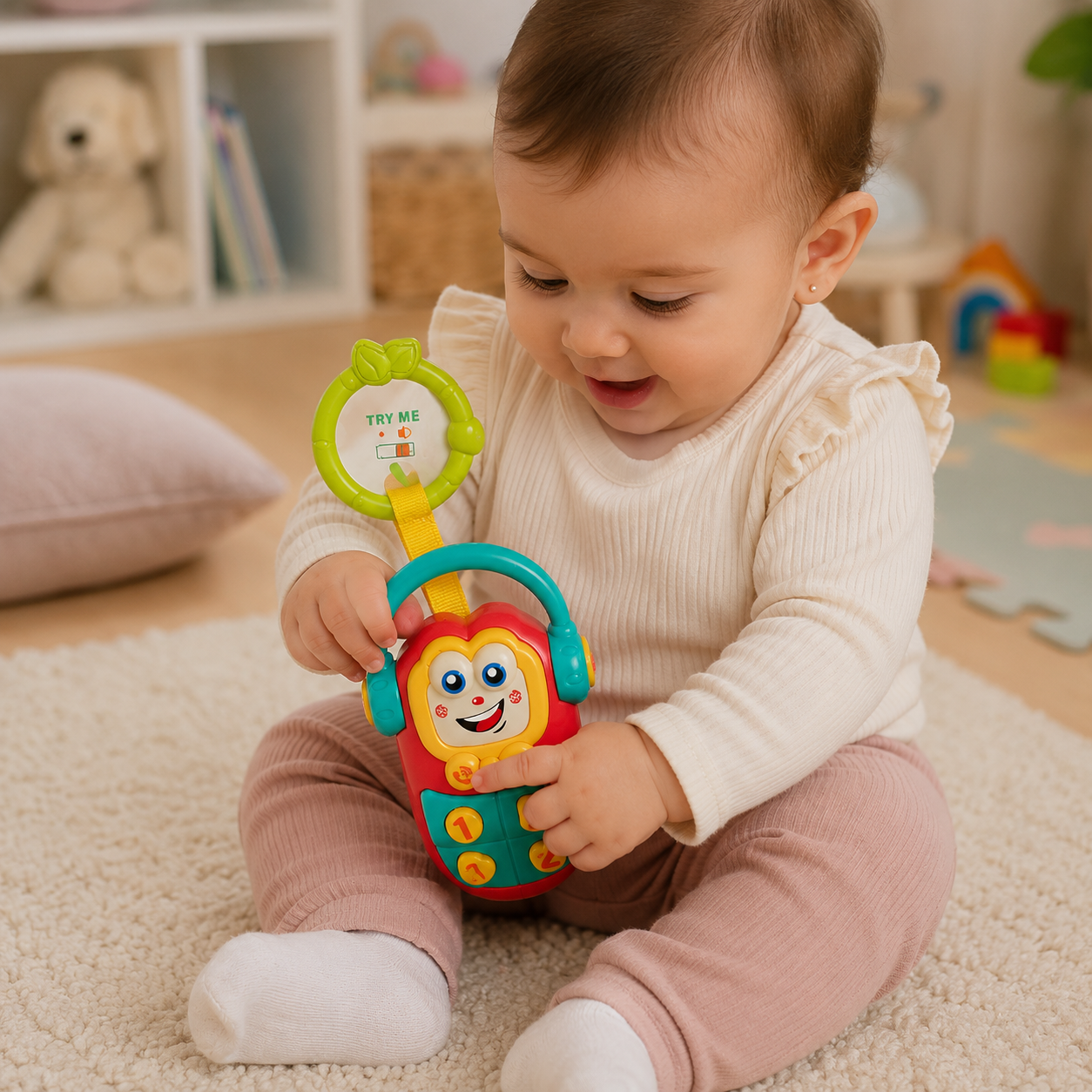 Teléfono Musical Interactivo para Bebés con Luces y Sonidos