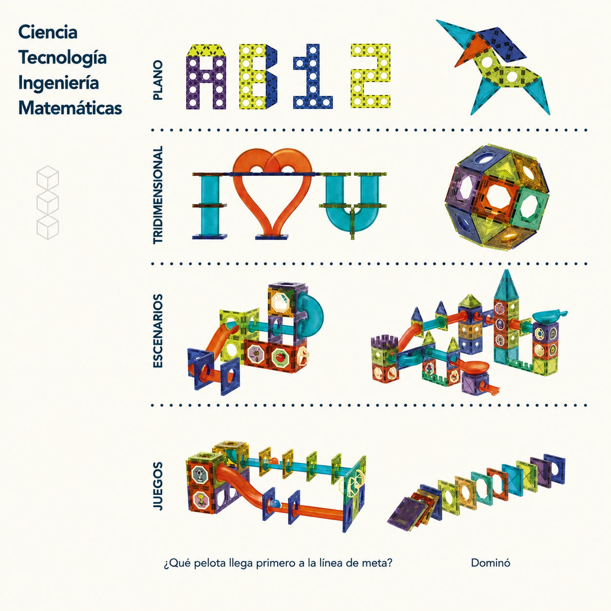 Bloques Magnéticos con Circuito de Canicas – 96 Piezas STEM