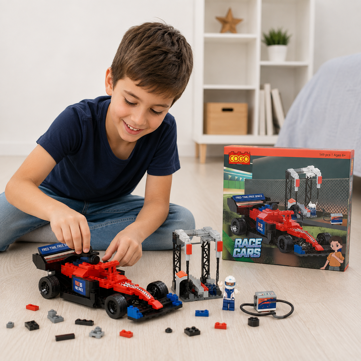 Auto de Carrera para Armar COGO Race Cars – 149 Piezas