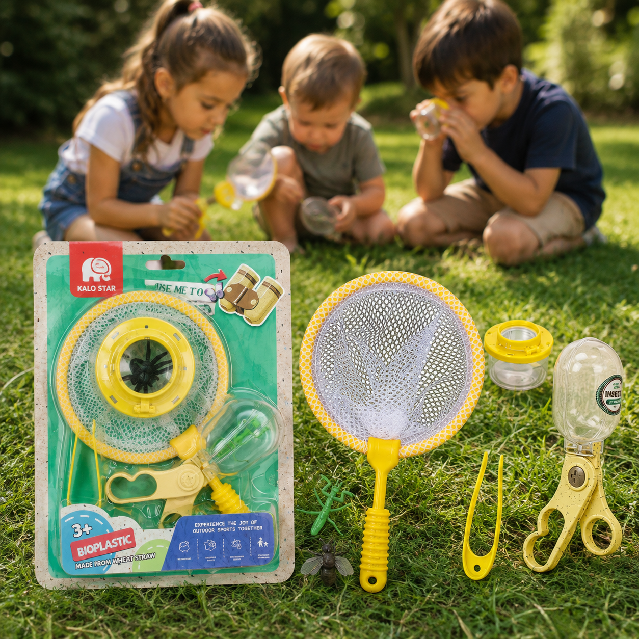 Kit Explorador de Insectos para Niños – Red, Lupa y Accesorios Bioplásticos