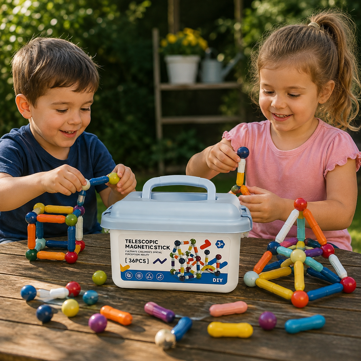 Set de Construcción Magnético Telescópico 36 Piezas – +3 Años