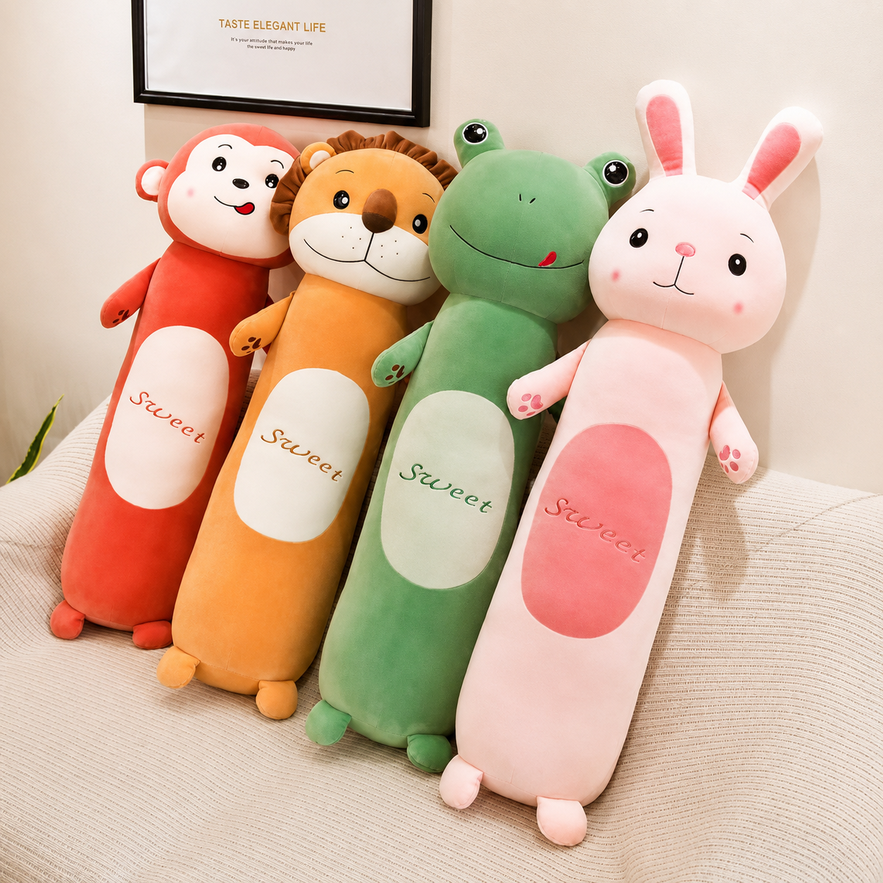 Almohadas largas con forma de animalitos – 110 CM