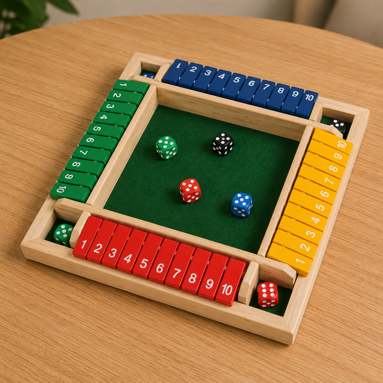 Juego de Dados de Madera 4 Jugadores
