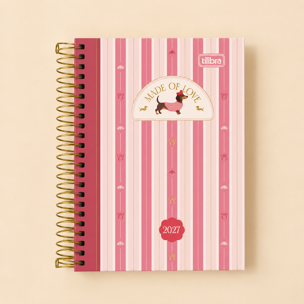 Agenda Tilibra Brownie 2027 diaria con espiral