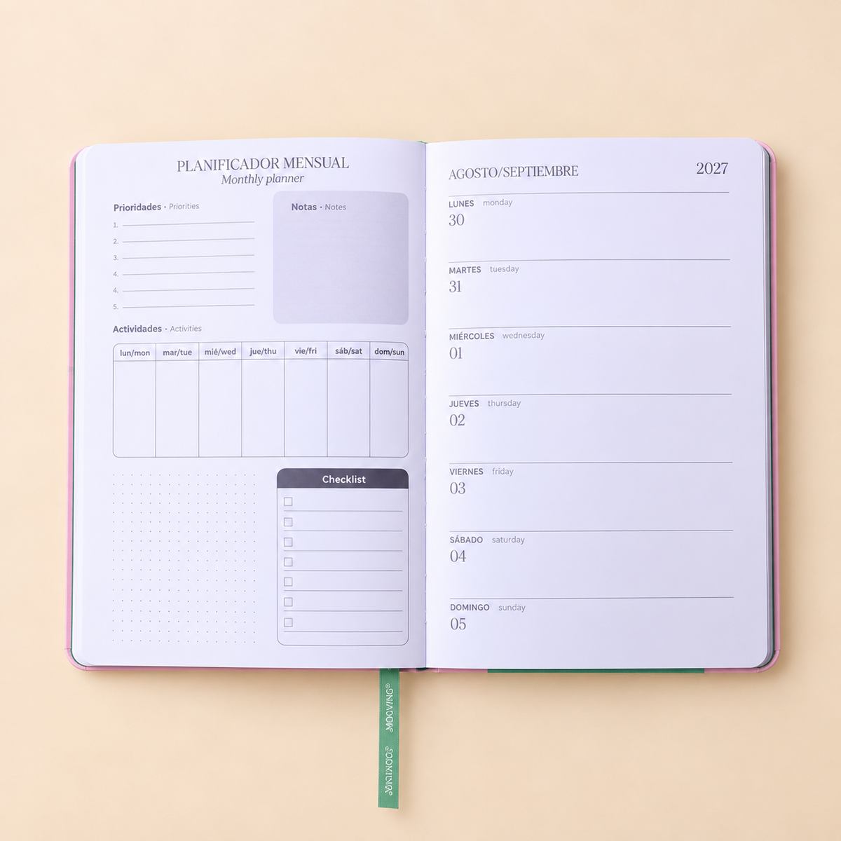 Agenda Mooving Notes 2027 semanal