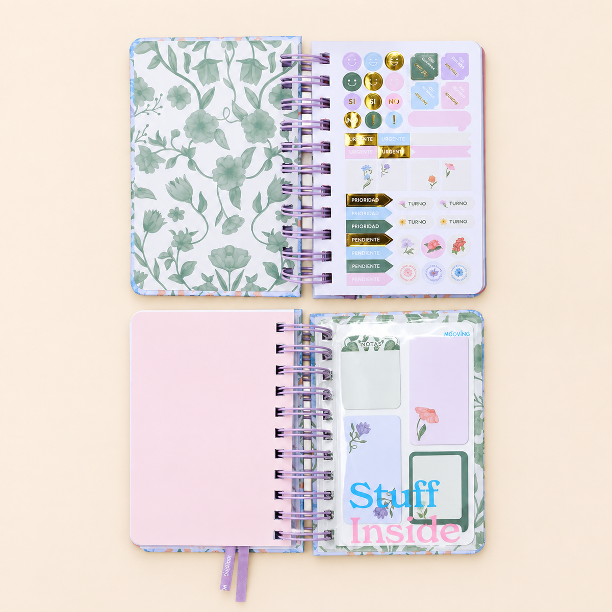 Agenda Mooving Spring 2027 diaria con espiral