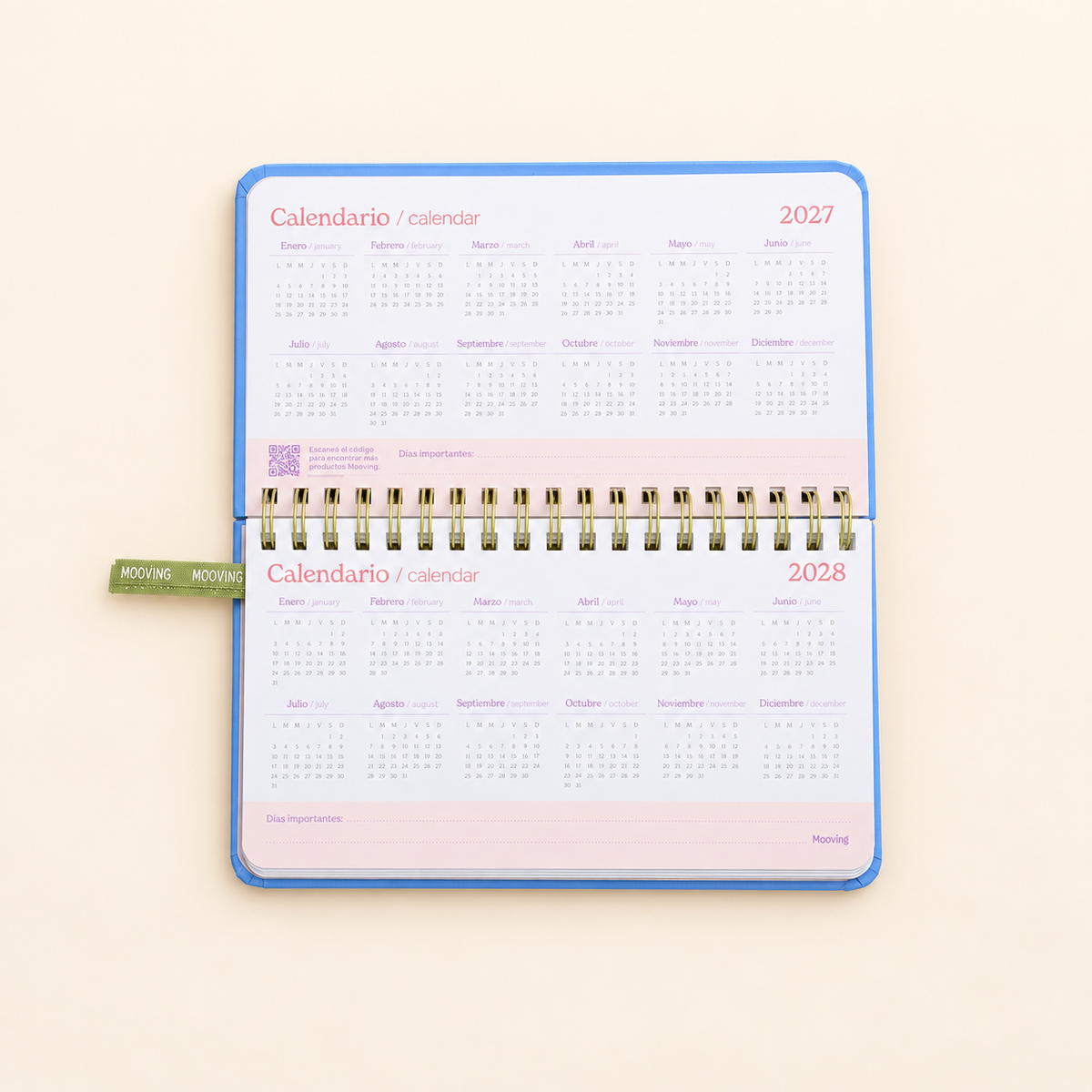 Agenda Mooving pocket Chromatic 2027 semanal con espiral