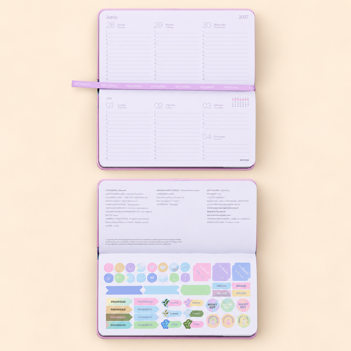 Agenda Mooving pocket Dreamer 2027 semanal cosida