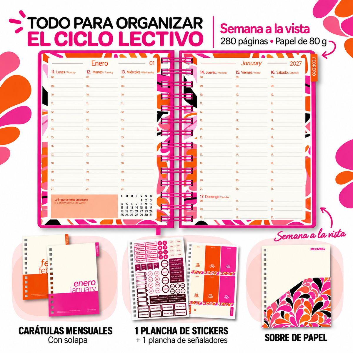 Agenda DOCENTE 2027 - DIA x HOJA- 17 x 21