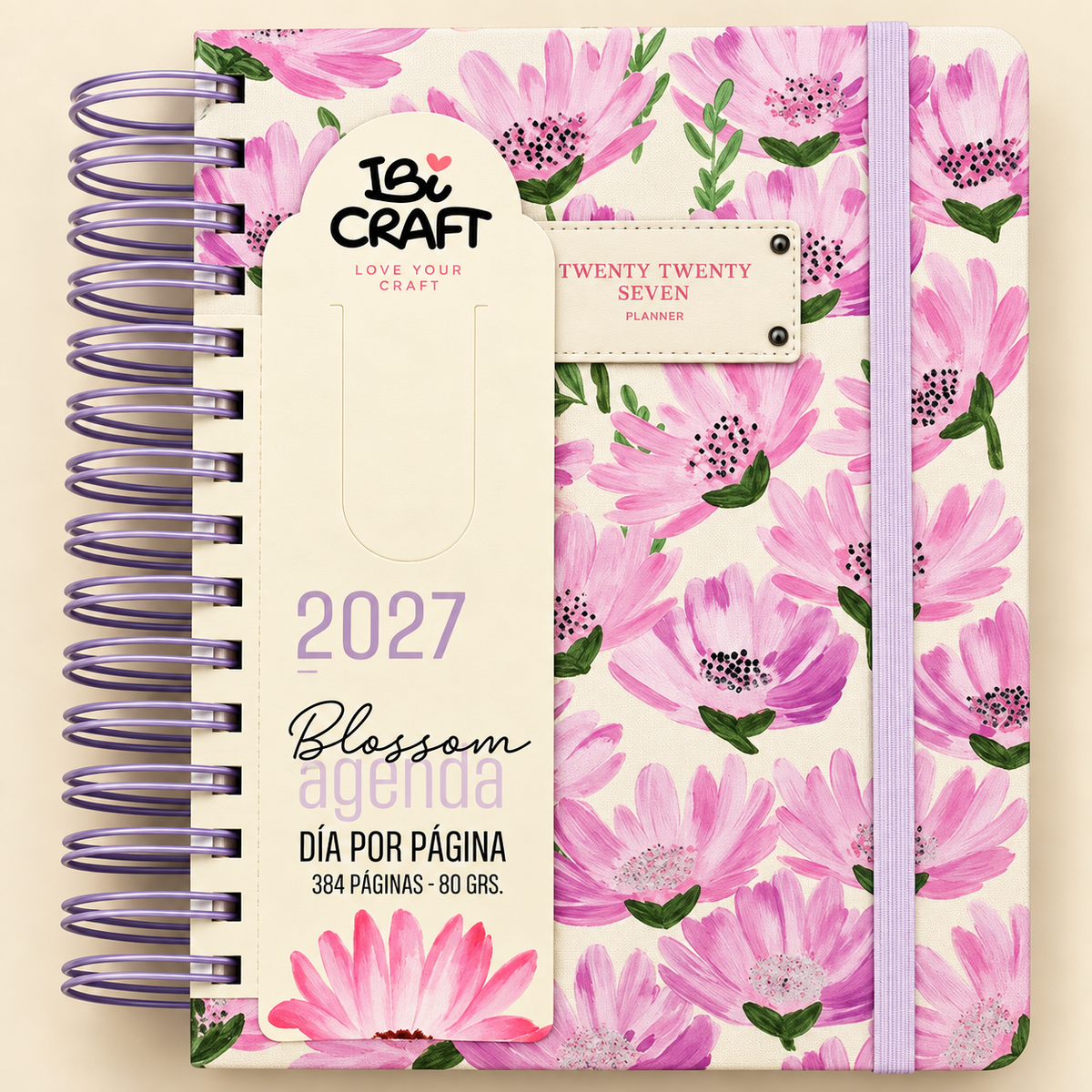 Agenda Diaria 2027 Tapa Dura Ibi 15x21 + Stickers Y Sobre