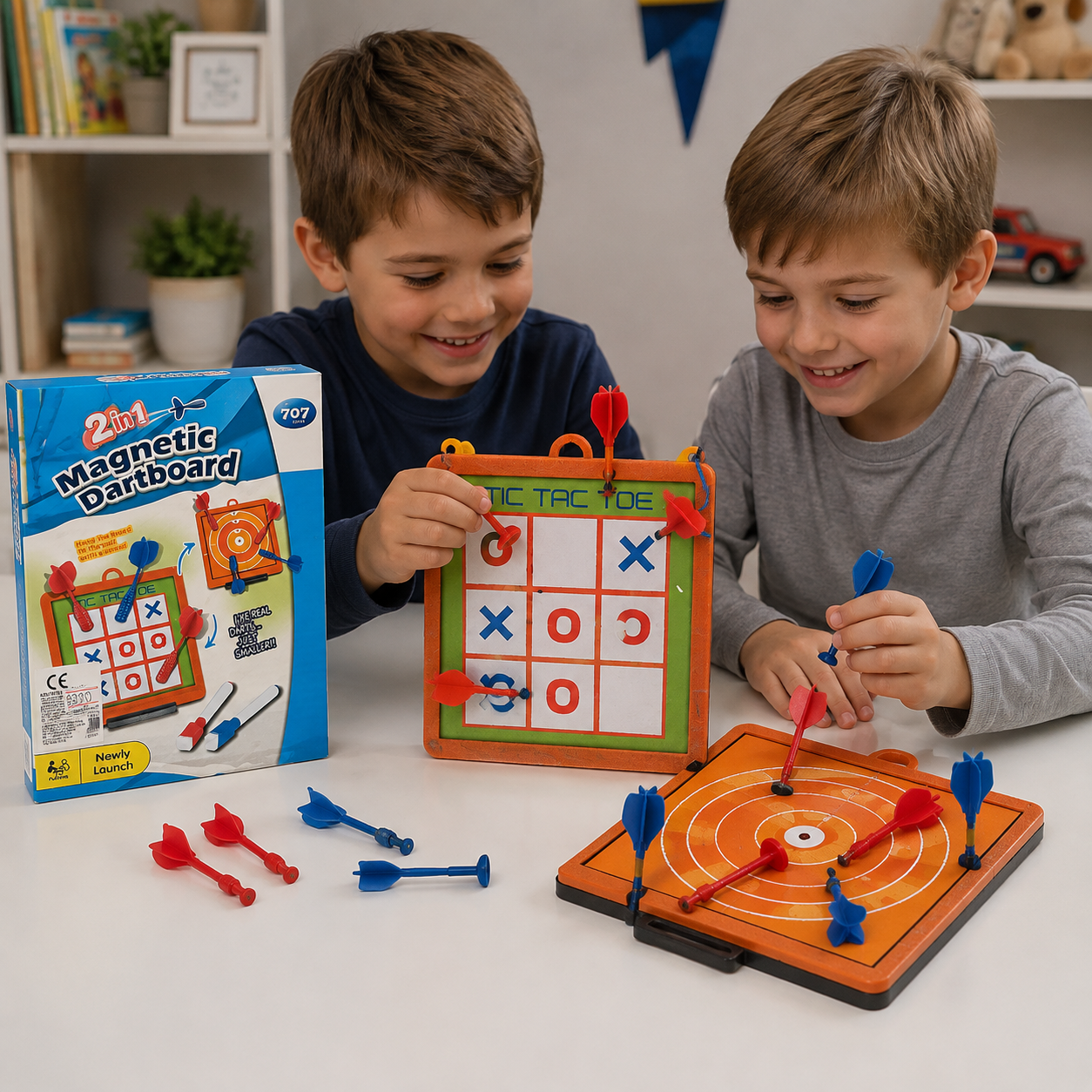 Juego 2 en 1: Dardos Magnéticos y Ta-Te-Ti
