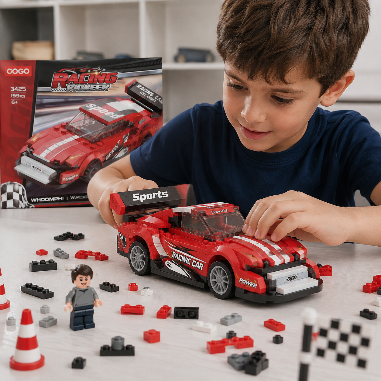 Auto de Carreras para Armar COGO Racing Pioneer – 199 Piezas