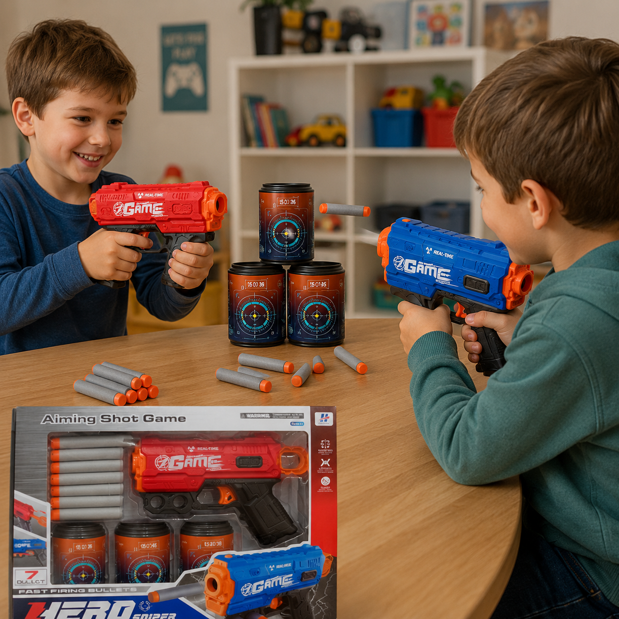 Set de Pistolas Lanzadoras con Dardos de Espuma – Aiming Shot Game