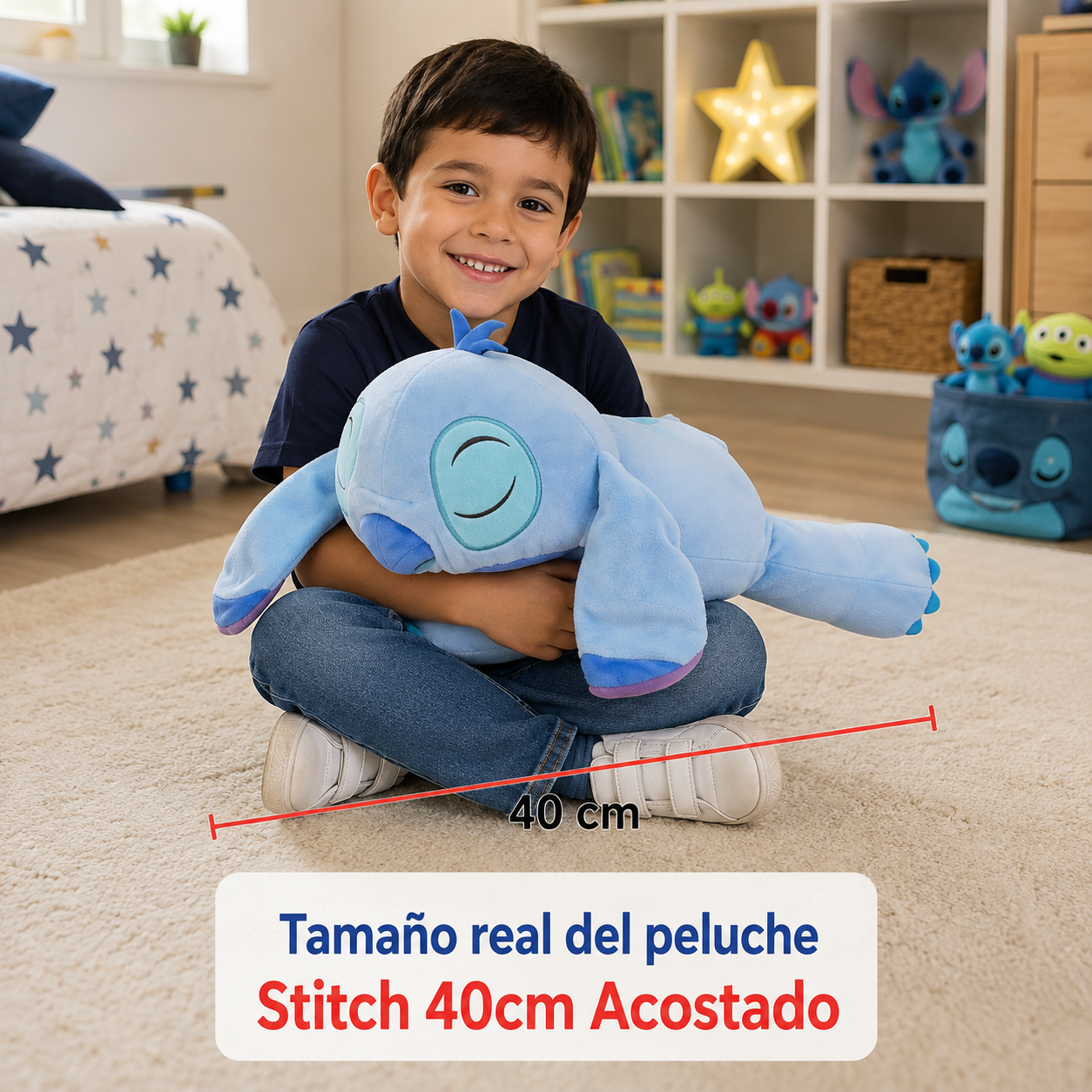 Peluche Stitch Dormilón Acostado – 40 cm
