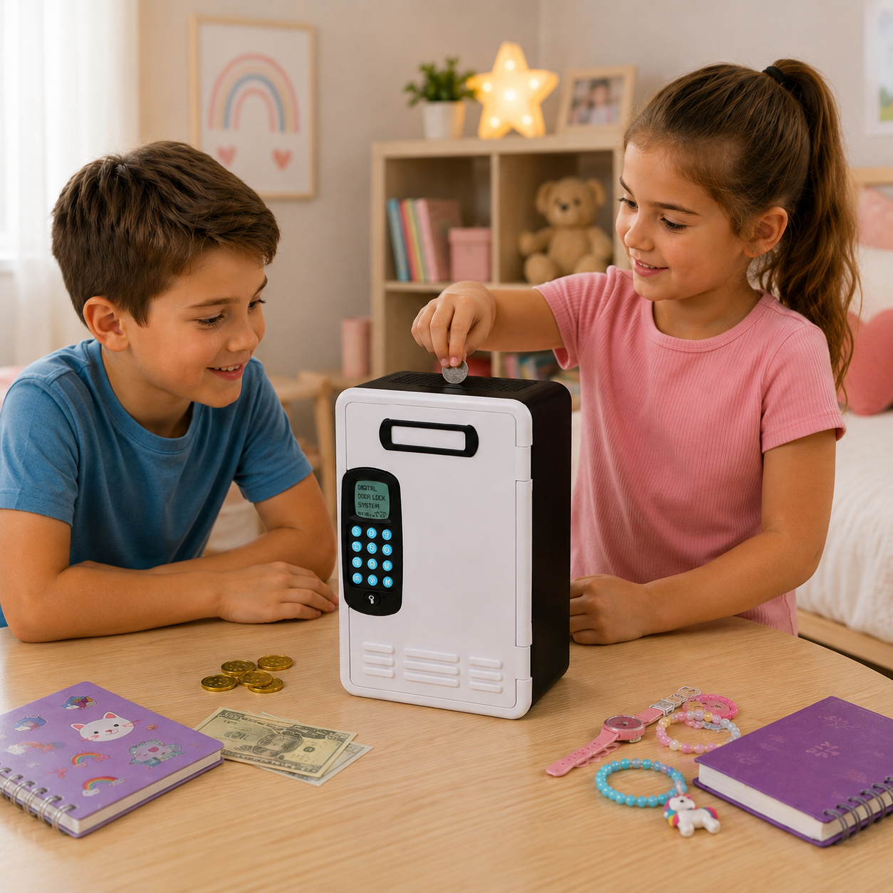 Caja Fuerte Electrónica con Luz, Sonido y Contraseña