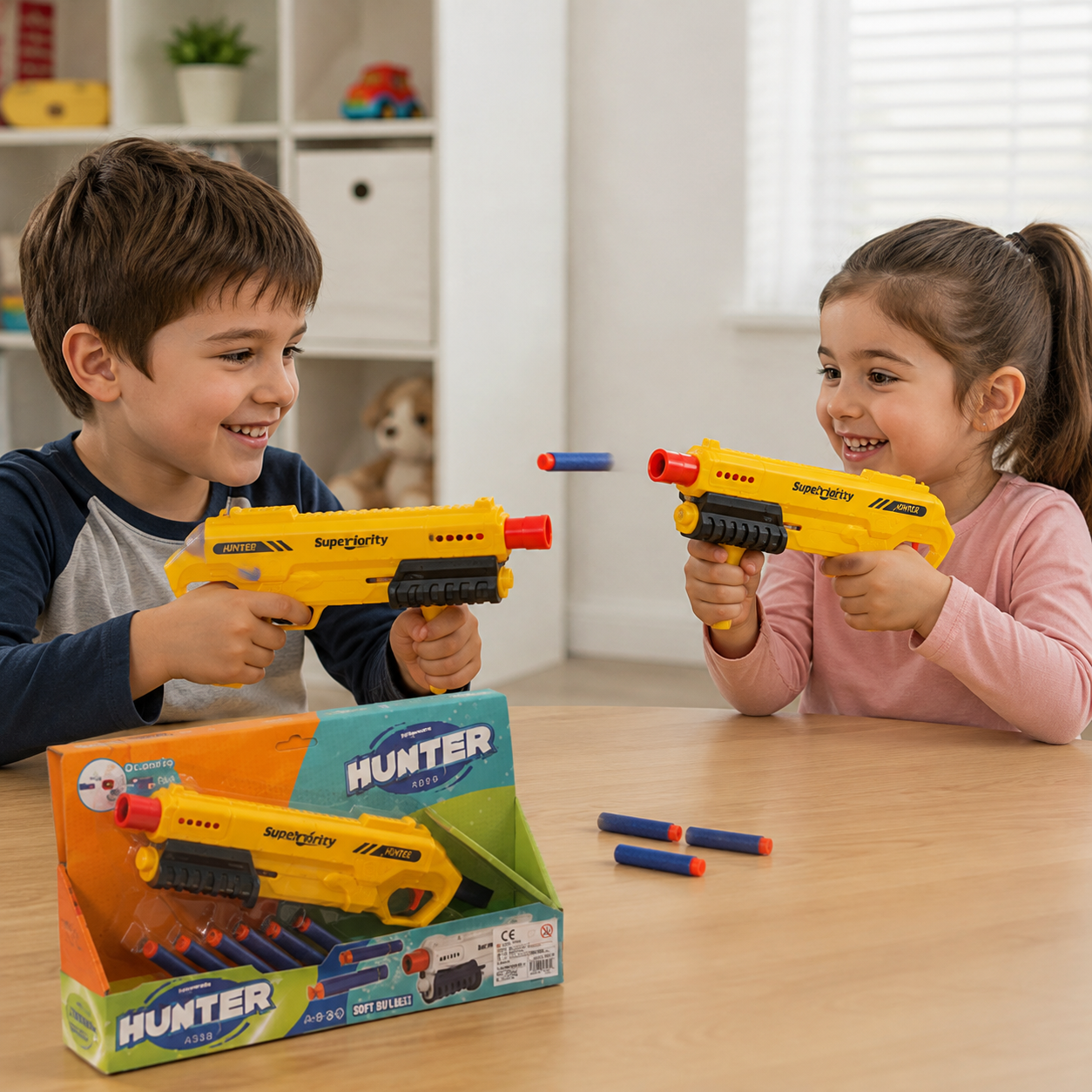Pistola Hunter de Dardos de Goma EVA – Lanzador Soft Bullet